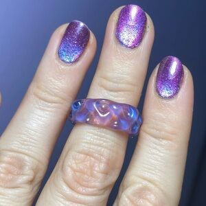 “CORAL MIRAGE” UNIQUE IMPORTED ARTISAN GLASS RING